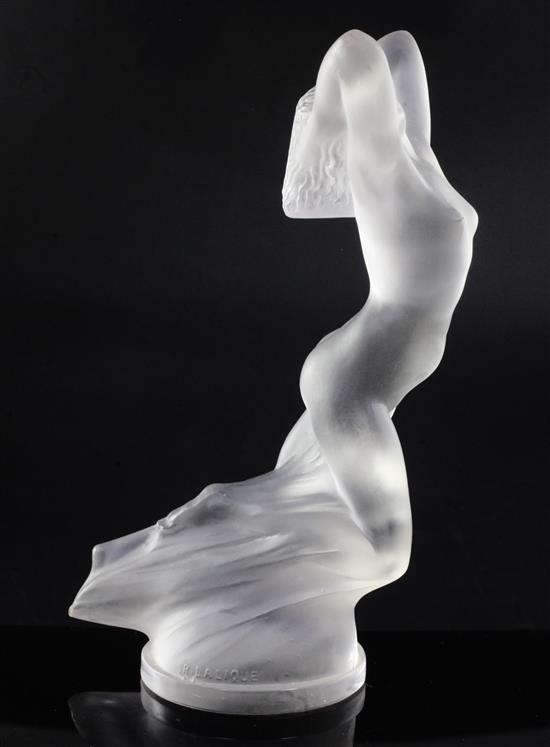 Vitesse/Speed Goddess. A glass mascot by René Lalique, introduced on 17/9/1929, No.1160 Height 18.5cm.